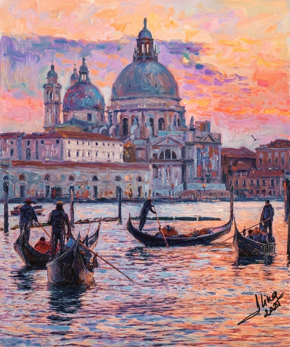 ArteDiAlina.com painting: Venetian Sunset